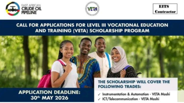 EACOP VETA Scholarship Program 2026 – Fully Funded Opportunity