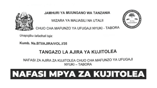 Beekeeping Training Institute (BTI) Tabora Volunteer Vacancies June 2026